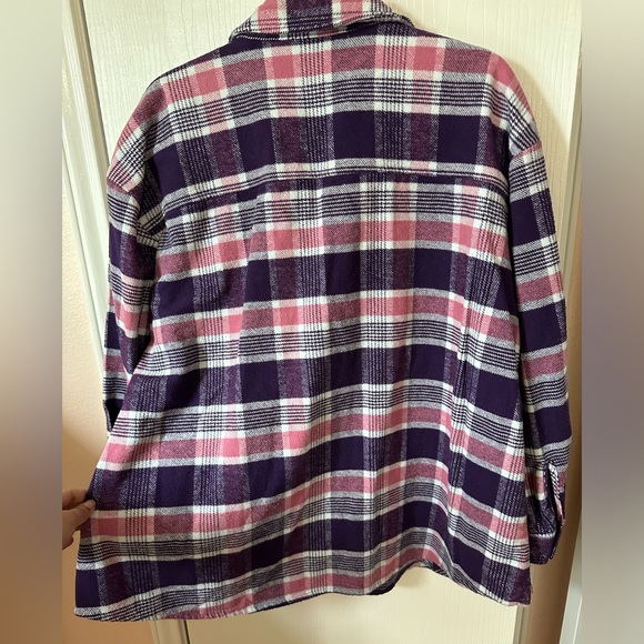 Lane Bryant Button-Front Plaid Shacket - Picture 5 of 7